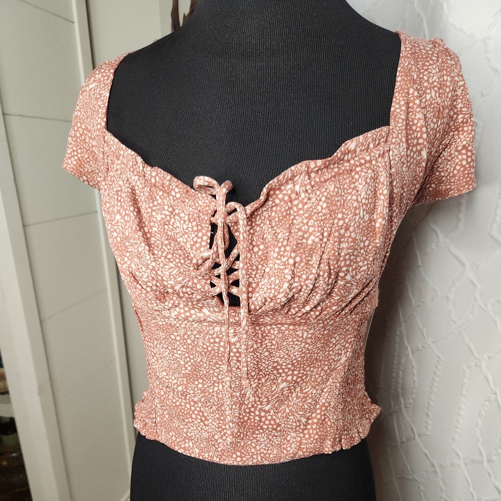 NWT Urban Romantics off the Shoulder Corset Crop Top Size L